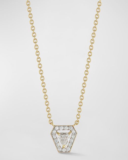 Walters Faith White 18k Gold Keynes Shield Diamond Pendant Necklace