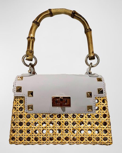 Serpui Olvine Om Studded Cutout Top-handle Bag in Metallic | Lyst