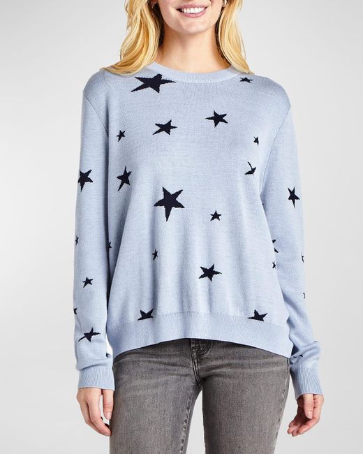 Splendid Blue Natalie Drop-Shoulder Star Sweater