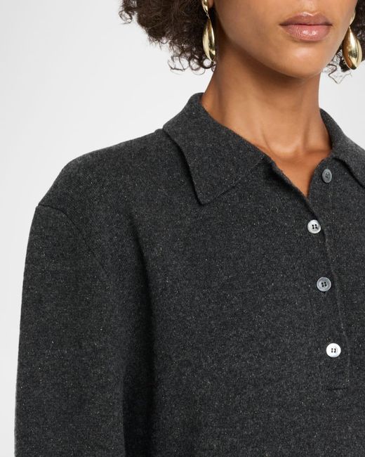 Rohe Black Wool-Blend Polo Sweater