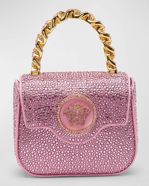 Versace Pink La Medusa Mini Top Handle Bag