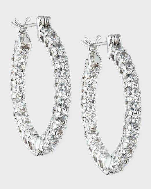 Fantasia by Deserio White Cz Crystal Infinity Hoop Earrings