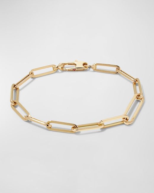 Roberto Coin White 18k Gold Paper Clip Chain-link Bracelet