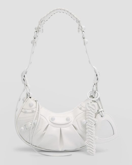 Balenciaga White Le Cagole Xs Shoulder Bag With Charm