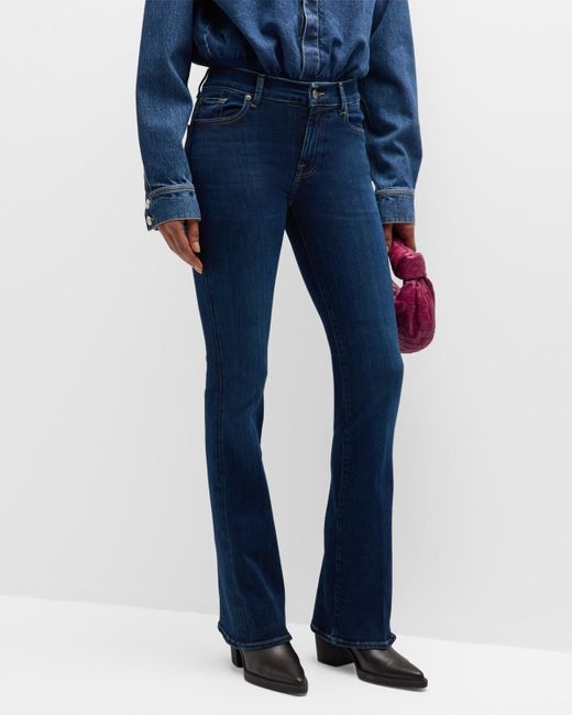 7 For All Mankind Blue Embellished Bootcut Jeans