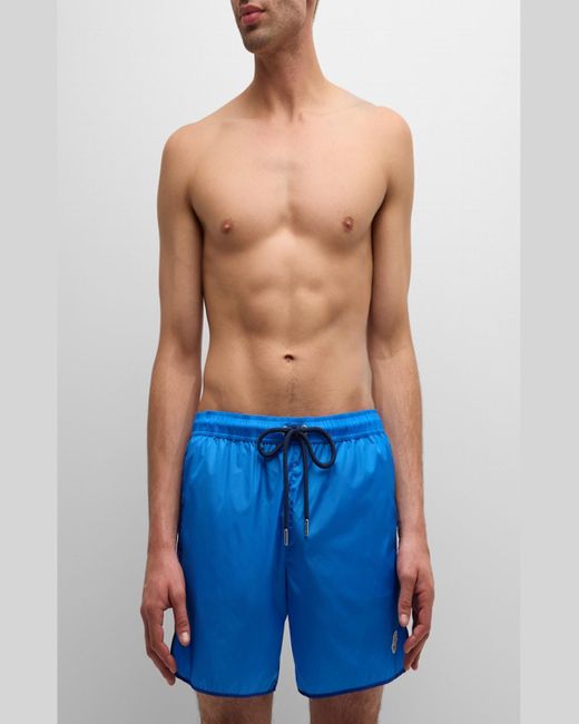 Moncler Black Retro Logo Swim Shorts for men