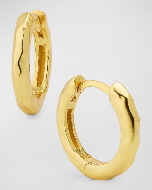 Margo Morrison Metallic Hammered Huggie Earrings, 12Mm