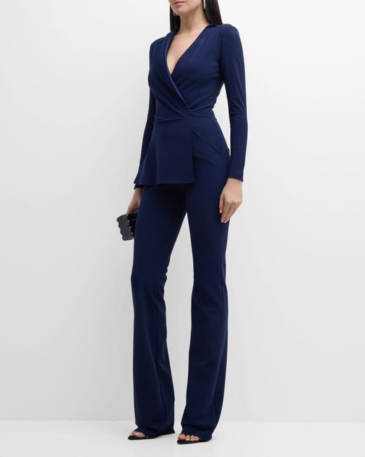 La Petite Robe Di Chiara Boni Satin Lapel Long sleeve Peplum