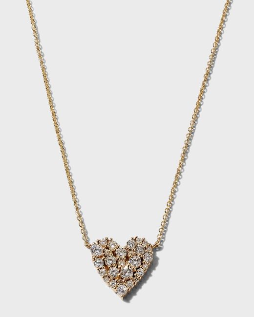 Sydney Evan Metallic Yellow Gold Small Cocktail Heart Necklace