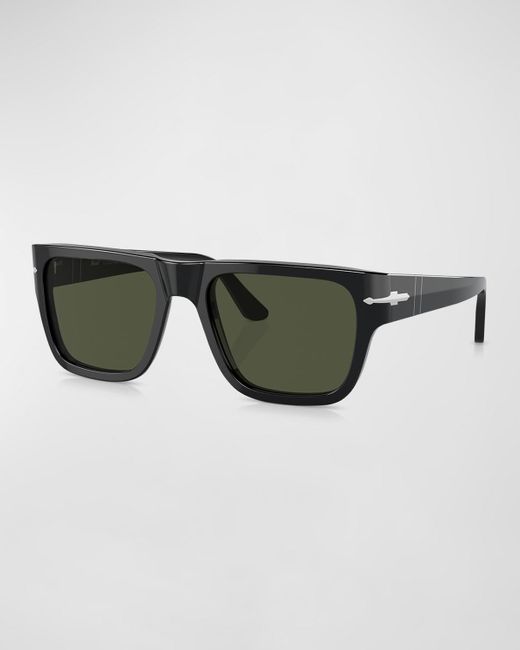 Persol Green Acetate Square Sunglasses for men