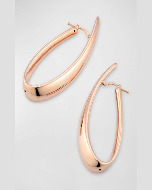 Lisa Nik Metallic Golden Dreams 18K Rose Elongated Curved Hoop Earrings