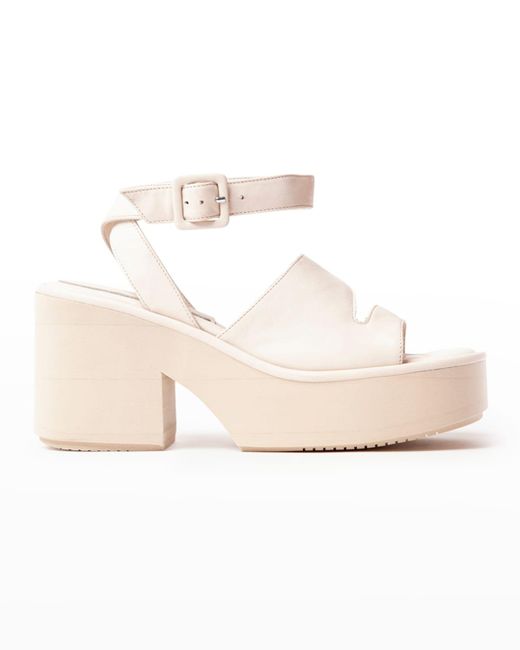 Paloma Barceló Rosenda Napa Ankle-strap Platform Sandals in White | Lyst