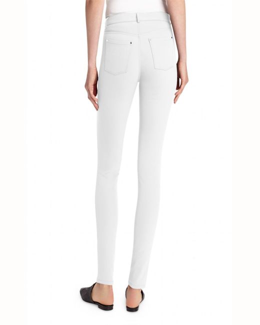 Lafayette 148 New York White Mercer Acclaimed Stretch Mid-rise Skinny Jeans