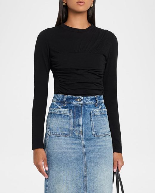 IRO Black Carole Draped Top