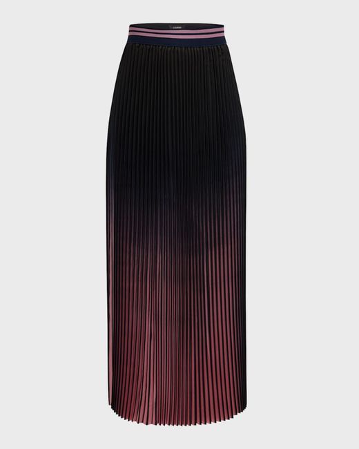 Le Superbe Multicolor Pleated Ombre Midi Skirt