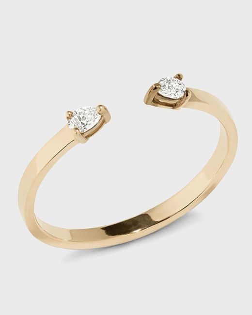 Lana Jewelry White Echo 14k Gold Open Diamond Pear Ring