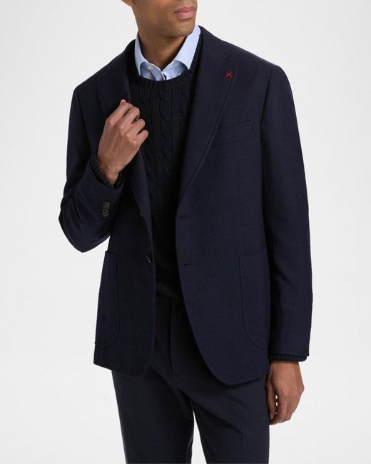 Isaia Blue Apos;S Capri Wool Jacket for men