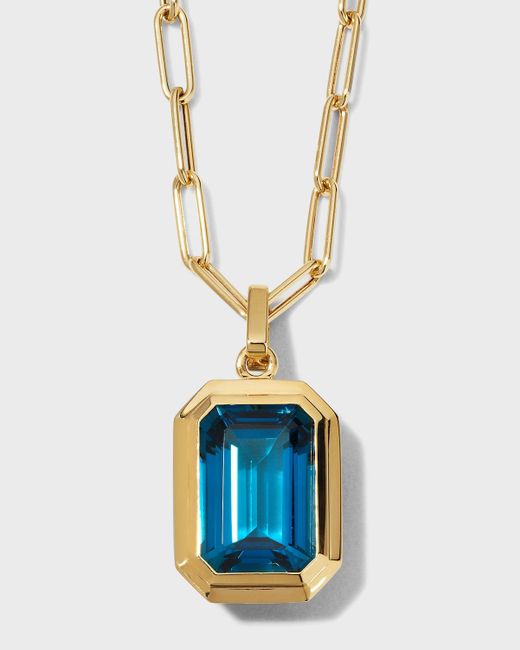 Goshwara 18k Manhattan London Blue Topaz Pendant Necklace