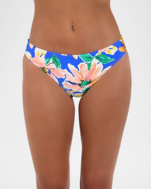 Sunshine 79 Blue Sunflower Basic Hipster Bikini Bottoms