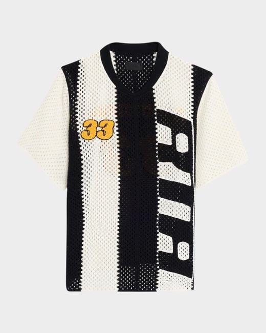 RTA White Benjamin Mesh Knit Jersey Shirt for men