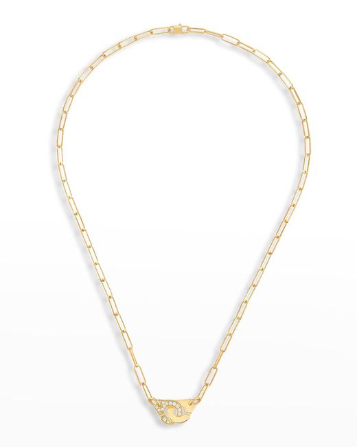 Dinh Van Multicolor Yellow Gold Menottes R10 Medium Chain Necklace With 1 Side Diamond