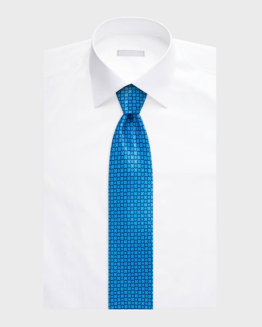 Stefano Ricci Blue Micro-medallion Silk Tie for men