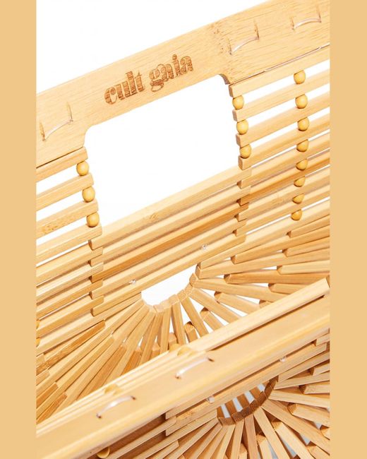 Cult Gaia Metallic Gaias Bamboo Ark Small Top Handle Bag