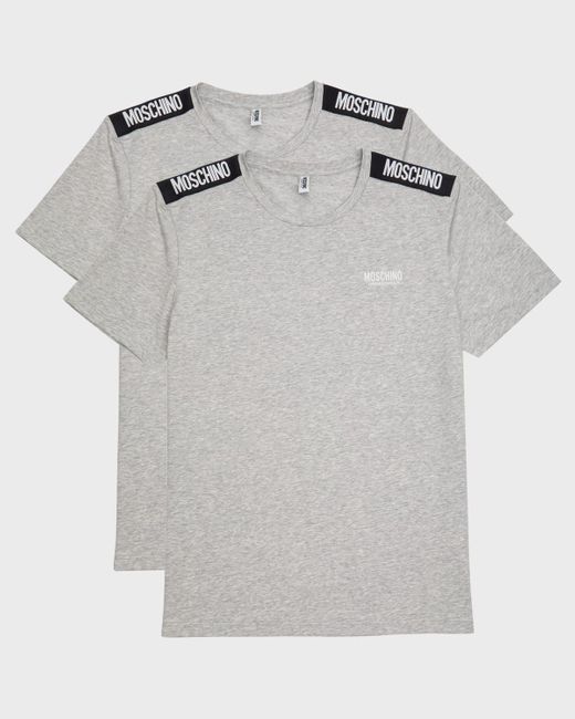Moschino Gray T-Shirt With Shoulder Taping for men