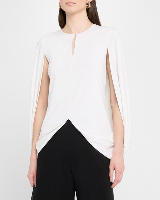 Rosetta Getty White Folded Cape Top
