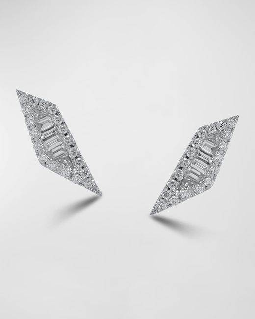 Kavant & Sharart Metallic 18k White Gold Diamond-shaped Earrings