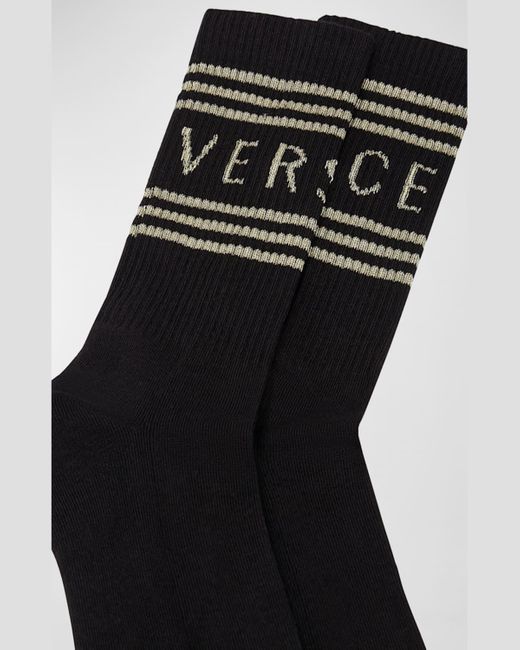 Versace Blue Athletic Band Socks for men