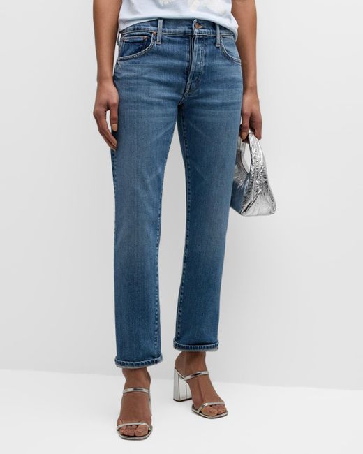 Mother Blue The Mid-rise Hiker Hover Jeans