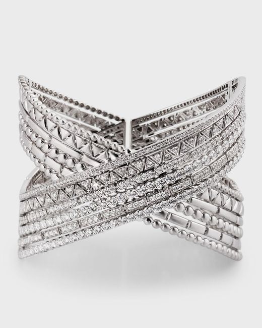 Etho Maria Gray 18k White Gold Diamond Bangle Bracelet