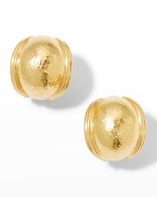 Elizabeth Locke Metallic 19k Gold Small Puff Earrings