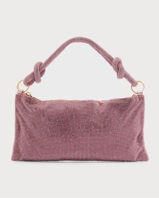 Cult Gaia Purple Hera Nano Knotted Embellished Shoulder Bag
