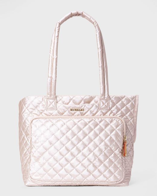 MZ Wallace Pink Quilted Nylon Dog Carrier Bag