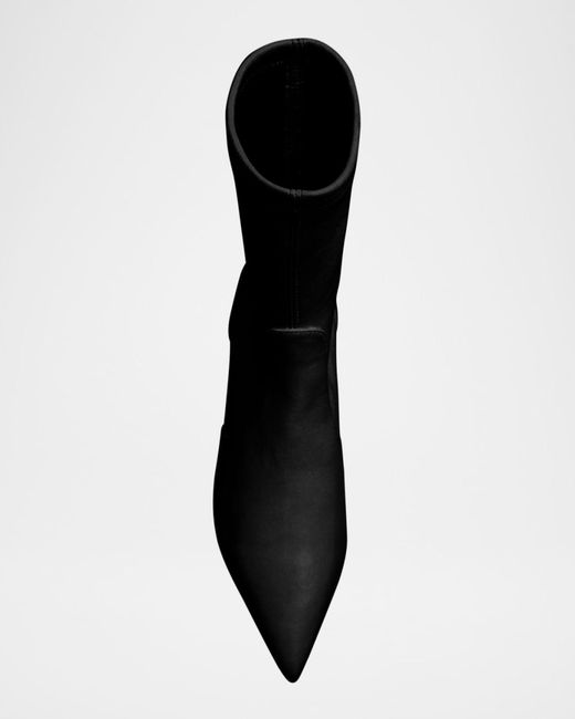 Stuart Weitzman Black 50Mm Vinnie Stretch Leather Booties