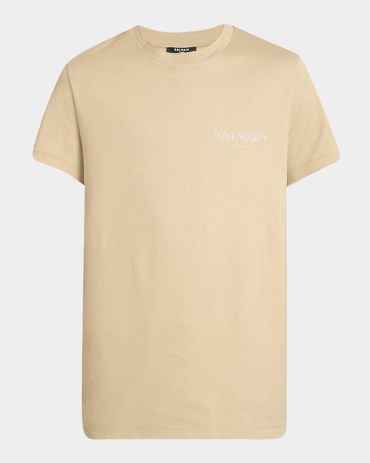 Balmain Natural Vintage Gel Logo Slim-Fit T-Shirt for men