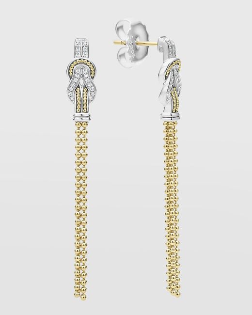 Lagos White Newport Diamond 50mm Tassel Earrings