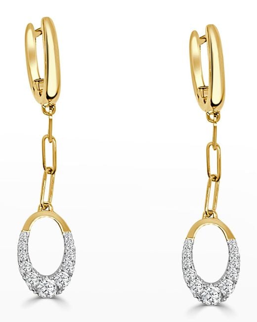 Frederic Sage Metallic Small Oval "clip" Diamond Hanging Earrings