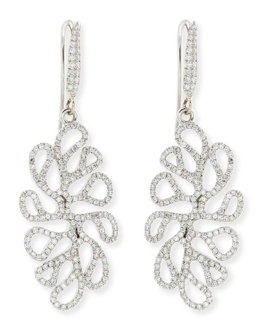 Miseno Sealeaf Collection 18k White Gold Diamond Earrings