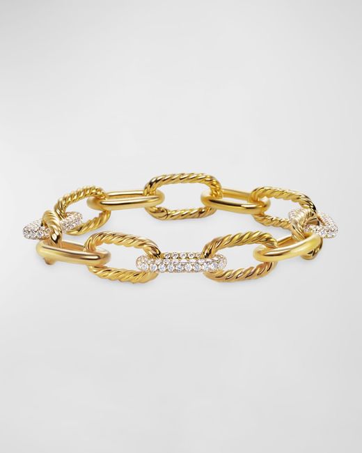David Yurman Metallic Madison Chain Bracelet With Diamonds In 18k Gold, 11mm