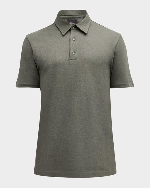 Brioni Green Cotton Jersey Polo Shirt for men