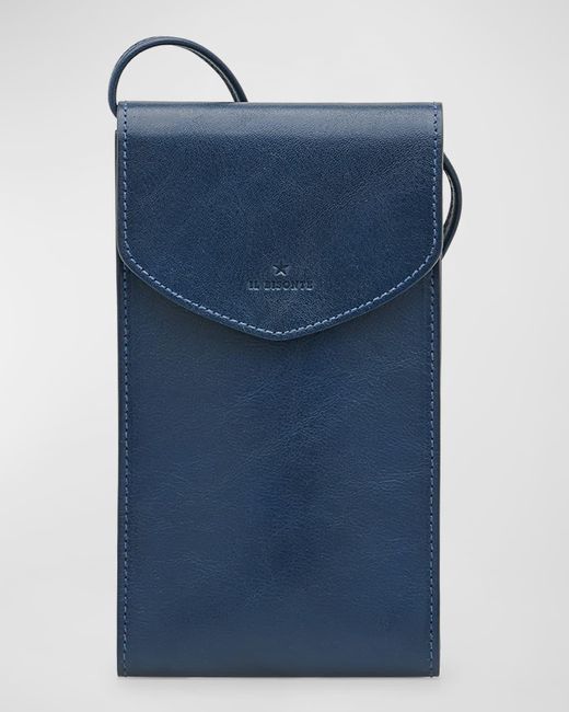 Il Bisonte Blue Bigallo Phone Pouch Crossbody Bag