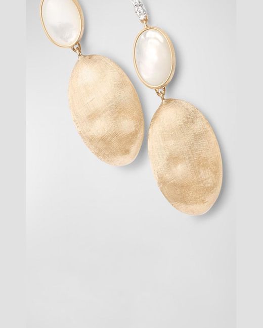 Marco Bicego Natural 18k Siviglia Mother-of-pearl Hook Earrings With White Diamonds