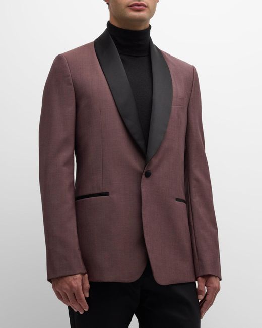 Paul Smith Brown Satin-lapel Single-button Dinner Jacket for men