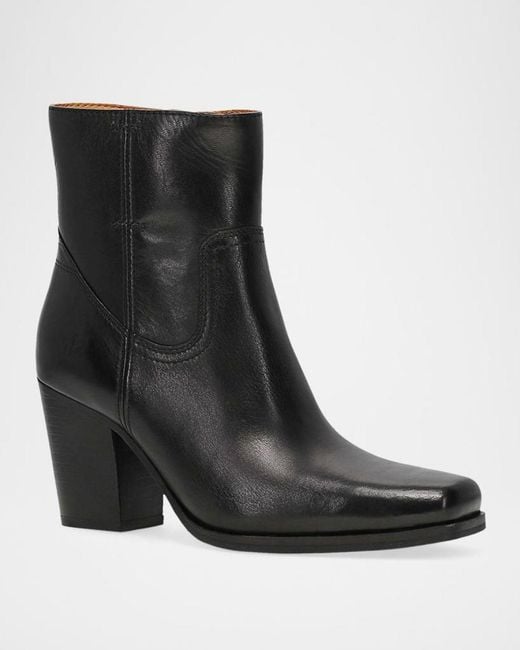 Frye Black Shiloh Soft Leather Zip Booties