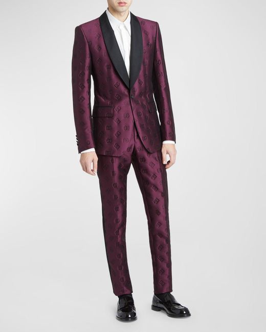 Dolce & Gabbana Red Dg Jacquard Tuxedo for men