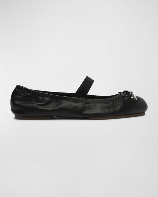 SCHUTZ SHOES Black Fanny Leather Ballet Flats