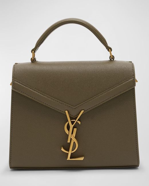 Saint Laurent Green Cassandra Mini Ysl Top Handle Crossbody Bag
